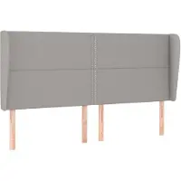 vidaXL Hoofdbord met randen 183x23x118/128 cm stof lichtgrijs