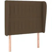 vidaXL Hoofdbord met randen 103x23x118/128 cm stof donkerbruin
