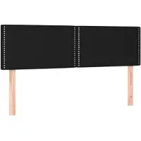 vidaXL Hoofdborden 144x5x78/88 cm stof zwart