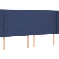 vidaXL Hoofdbord met randen 203x16x118/128 cm stof blauw