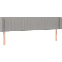 vidaXL Hoofdbord met randen 203x16x78/88 cm stof lichtgrijs