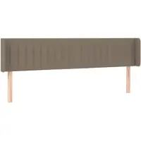 vidaXL Hoofdbord met randen 203x16x78/88 cm stof taupe