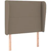 vidaXL Hoofdbord met randen 83x23x118/128 cm stof taupe