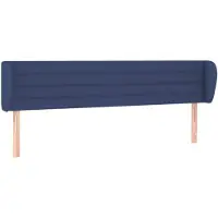 vidaXL Hoofdbord met randen 183x23x78/88 cm stof blauw