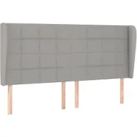 vidaXL Hoofdbord met randen 183x23x118/128 cm stof lichtgrijs