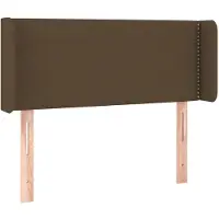 vidaXL Hoofdbord met randen 103x16x78/88 cm stof donkerbruin