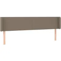 vidaXL Hoofdbord met randen 163x16x78/88 cm stof taupe