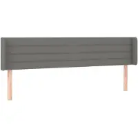 vidaXL Hoofdbord met randen 183x16x78/88 cm stof donkergrijs
