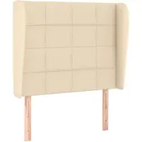vidaXL Hoofdbord met randen 93x23x118/128 cm stof crèmekleurig