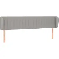 vidaXL Hoofdbord met randen 183x23x78/88 cm stof lichtgrijs