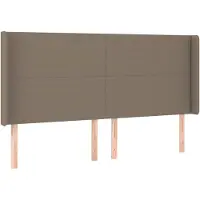 vidaXL Hoofdbord met randen 203x16x118/128 cm stof taupe