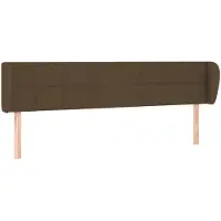 vidaXL Hoofdbord met randen 203x23x78/88 cm stof donkerbruin