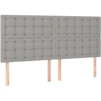 vidaXL Hoofdbord lichtgrijs 200x5x118/128 cm stof