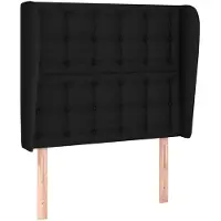 vidaXL Hoofdbord met randen 103x23x118/128 cm stof zwart