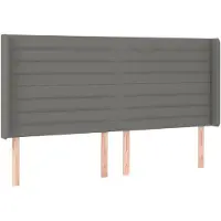 vidaXL Hoofdbord met randen 183x16x118/128 cm stof donkergrijs