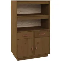 vidaXL Hoge kast 67x40x108,5 cm massief grenenhout honingbruin