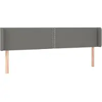 vidaXL Hoofdbord met randen 203x16x78/88 cm stof donkergrijs