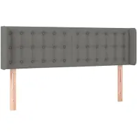 vidaXL Hoofdbord met randen 147x16x78/88 cm stof donkergrijs