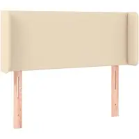 vidaXL Hoofdbord met randen 103x16x78/88 cm stof crèmekleurig