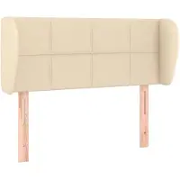vidaXL Hoofdbord met randen 93x23x78/88 cm stof crèmekleurig