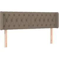 vidaXL Hoofdbord met randen 147x16x78/88 cm stof taupe