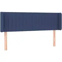 vidaXL Hoofdbord met randen 147x16x78/88 cm stof blauw