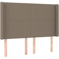 vidaXL Hoofdbord met randen 147x16x118/128 cm stof taupe