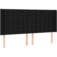 vidaXL Hoofdbord met randen 183x16x118/128 cm stof zwart