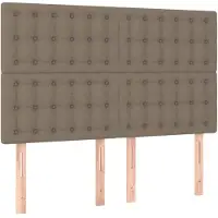 vidaXL Hoofdbord taupe 144x5x118/128 cm Stof