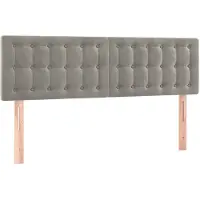 vidaXL Hoofdborden 144x5x78/88 cm fluweel lichtgrijs
