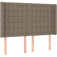 vidaXL Hoofdbord met randen 147x16x118/128 cm stof taupe