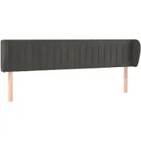 vidaXL Hoofdbord met randen 203x23x78/88 cm fluweel donkergrijs