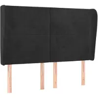 vidaXL Hoofdbord met randen 147x23x118/128 cm fluweel zwart