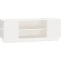 vidaXL Tv-meubel 110x35x40,5 cm massief grenenhout wit