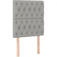 vidaXL Hoofdbord lichtgrijs 80x7x118/128 cm stof