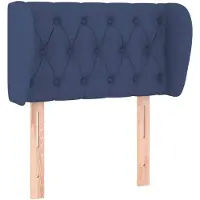 vidaXL Hoofdbord met randen 83x23x78/88 cm stof blauw