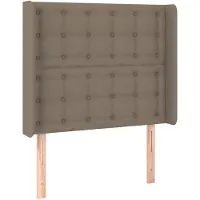 vidaXL Hoofdbord met randen 83x16x118/128 cm stof taupe
