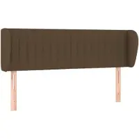 vidaXL Hoofdbord met randen 147x23x78/88 cm stof donkerbruin