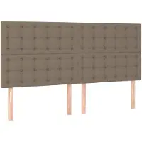 vidaXL Hoofdbord taupe 200x5x118/128 cm Stof