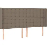 vidaXL Hoofdbord met randen 203x16x118/128 cm stof taupe