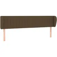 vidaXL Hoofdbord met randen 183x23x78/88 cm stof donkerbruin