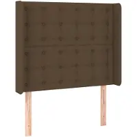 vidaXL Hoofdbord met randen 103x16x118/128 cm stof donkerbruin
