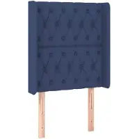 vidaXL Hoofdbord met randen 83x16x118/128 cm stof blauw