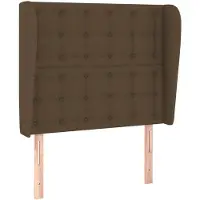 vidaXL Hoofdbord met randen 83x23x118/128 cm stof donkerbruin