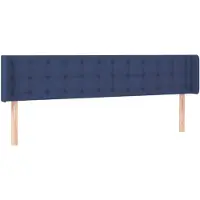 vidaXL Hoofdbord met randen 203x16x78/88 cm stof blauw