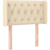 vidaXL Hoofdbord met randen 83x16x78/88 cm stof crèmekleurig