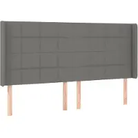 vidaXL Hoofdbord met randen 163x16x118/128 cm stof donkergrijs