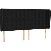 vidaXL Hoofdbord met randen 163x23x118/128 cm stof zwart