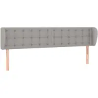vidaXL Hoofdbord met randen 183x23x78/88 cm stof lichtgrijs