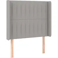vidaXL Hoofdbord met randen 103x16x118/128 cm stof lichtgrijs